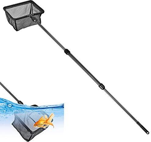 Pinsheng Guadino da Pesca telescopico in Nylon per Acquario da 90 cm, Retino da Pesca Pieghevole Estensibile per Acquario Laghetti Laghi (M)