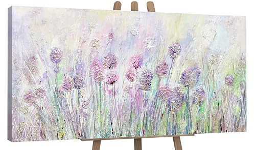 YS-Art Abstrakt Design Acrylbild Blumen auf der Wiese echtes Kunstwerk