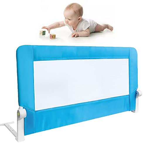 WZFANJIJ Bettgitter Kinderbettgitter für Kinder Babybettgitter KinderbettKinderbettschutzgitter Rausfallschutz, Bett & boxspringbett hoch,Blue