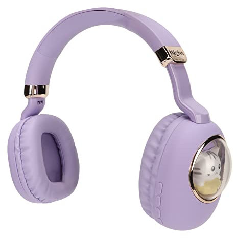 Gaming Headset, 40mm Long Range Rechargeable Headset High Sensitivity Ergonomic Design Speaker for Movies for Live Streaming (Purple)