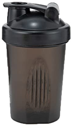 AidShunn Protein Shaker Bottle 400 ml With Mixer Ball Leak Proof Secure Drinking Flip Cap 14 oz Shake Cup Water Bottle For Powder Shaker Gym Sports Supplement Fitness Workout (Black)