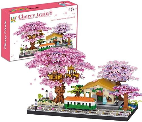 Tirff Sakura Arbre Maison Construire Bloc, 3668 Pièces Ensemble de Construction Cabane dans Les Arbres, Sakura Botanical Collection Building Set pour Adultes, Not Compatible with Lgo