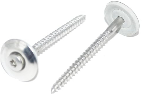 Lot de 20 vis étanches 4,5 x 100 mm avec rondelle d'étanchéité EPDM Ø 20 mm et entraînement TX20 en acier inoxydable A2