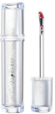 Judydoll Eis-Tee Wässriger Lipgloss, Gelee Hydratisierender Getönter Lipgloss Mit Antihaftbeschichtung (#02 Eis-Zucker-Erdbeere)