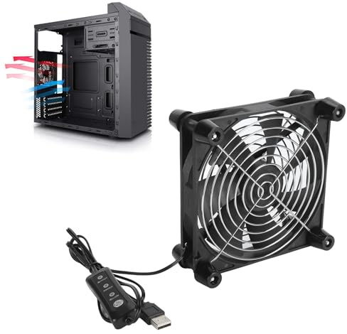 Tosuny Ventilateur USB 140Mm pour Boîtiers D'ordinateur, Ventilateur de Boîtier Silencieux à 3 Vitesses 2800 TR/Min, Ventilateur USB pour Tablette PC, DVR, PS, Armoire D'ordinateur