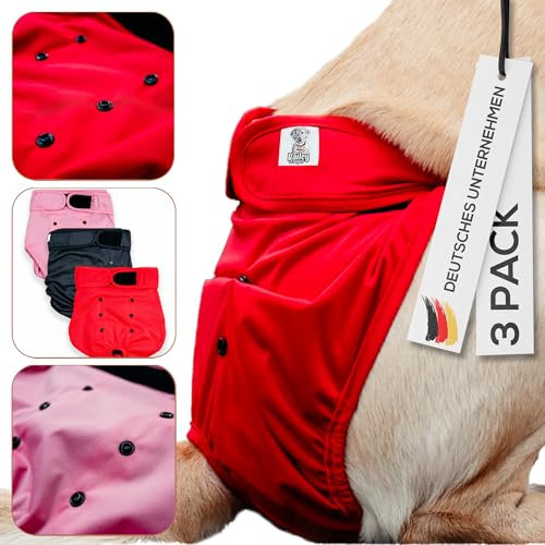 BAILEY&COOPER® Läufigkeitshosen für Hündinnen | 3 Stück | Waschbar bei 60 °C | Elegant | Maximal Saugfähig & Wiederverwendbar | Schutz & Komfort während der Läufigkeit | jetzt Größe wählen (XS)