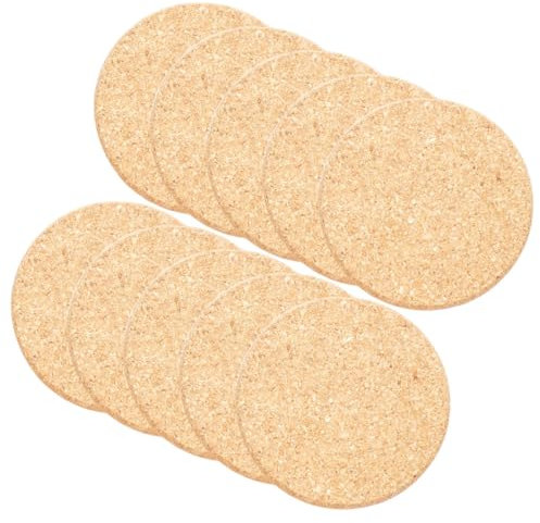 PHENOFICE Lot de 10 Patins Ronds en Liège pour Pots De Fleurs Dessous De Verre pour Plantes Protègent Les Sols