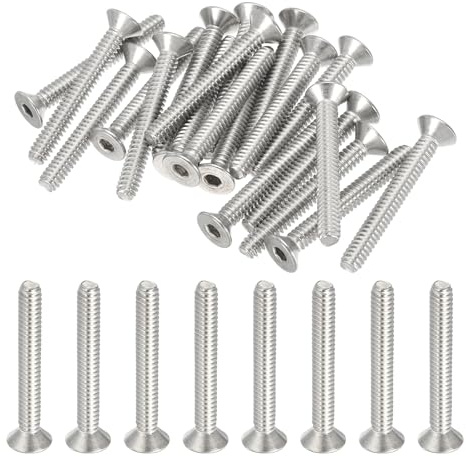 PATIKIL #10-24 x 1-1/2 Tornillos de Cabeza Plana, Paquete de 20 Tornillos de Acero Inoxidable 304 Avellanados Planos Tornillos de Máquina de Unidad UNC Grado 6.8