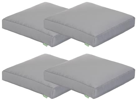Gardenista Cojín de Suelo Acolchado, Medida 60 x 60 x 10 cm, Cojín Suelo Cuadrado, Cojines para Palets, Banco, Silla y Suelo, Asiento Cómodo Decorativo para Interior (4, Plata)