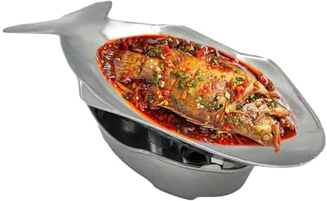 Scomparto per piatti a base di pesce, set di pentole per campeggio, barbecue, in famiglia, cibo da strada asiatico, set di pentole in alluminio a forma di da pesce