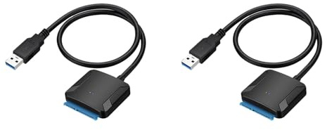 2X Câble de Convertisseur D'Adaptateur USB 3.0 vers Sata Adaptateurs SataIII vers USB3,0 22 Broches pour SSD HDD Sata 2,5 Pouces 3,5 Pouces