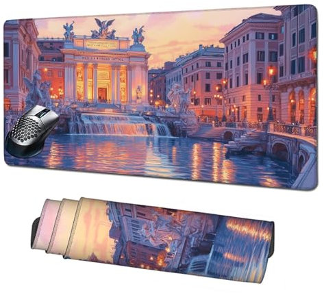Alfombrilla Gaming,Alfombrilla Ratón Rosa Mouse Pad,Casas Alfombrilla Escritorio Grande 1600x800x3mm,Protector Escritorio Alfombrilla Antideslizante,Mejora Precisión y Velocidad,Accesorios PC X1-1380