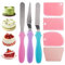 7 Pièces Spatules Coudées à Pâtisserie, Gâteaux Lissage Spatule Inox, Spatule Coudée Pâtisserie en Acier Inoxydable, avec 4 Grattoirs à Gâteau en Plastique, pour Décorer Gâteaux et Patisseries