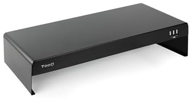 VoltShine Support élévateur pour Moniteur/Ordinateur Portable, 3 Ports USB, Couleur Noire - Optimise l'espace et Posture Ergonomique au Travail.