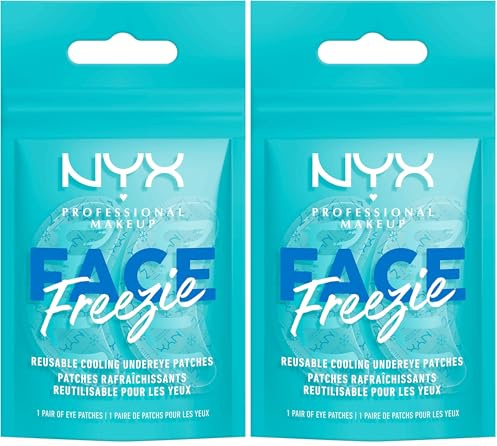 NYX PROFESSIONAL MAKEUP NYX Professional Make Up Face Freezie Wiederverwendbare Augen-Kühlpads, Cooling Undereye Patches, Erfrischender Kälte-Kick, 2 Stück (Packung mit 2)