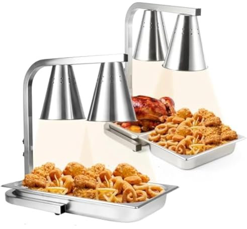 Scaldavivande professionale a doppia testa, 500 W, regolabile, per cucina, caffetteria, hotel