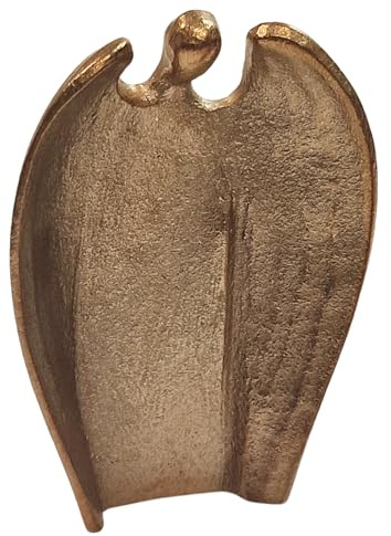 Herzmensch Kleiner Goldener Engel Schutzengel aus massiver Bronze 7,5 cm als Deko zu Weihnachten, Geschenk zum Geburtstag, Taufe, Kommunion - von Andrea Zrenner