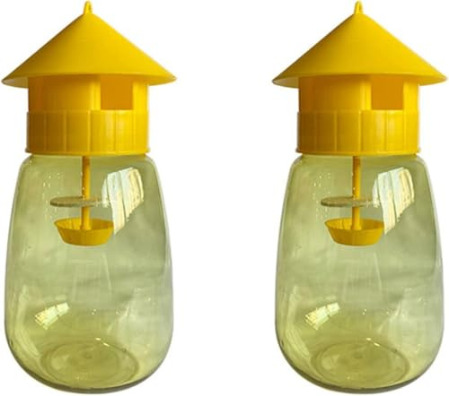Uoqpty 2 Piezas Trampas para Avispas Colgantes para Exteriores, Atrapaavispas para Jardín, Trampa Reutilizable para Avispones, Resistente A La Intemperie para Jardín, Granja, Patio, Establo, Granero