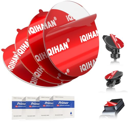 Adhesive Sticky Pads for Dash Cam Mount, 4Pcs Double-Sided Dashcam Mounting Tape, Heat-Resistant Heavy Duty Transparent Sticker Tape Replacement for Car Camera GPS Windshield Windscreen Dashboard