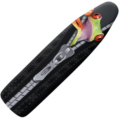 Copriasse da Stiro 140x45 Argento Nero Elastico Universale per Tutte Le Assi da Stiro, Resistente al Calore - Cordoncino di Fissaggio e Stretch-System - Facile da Cambiare