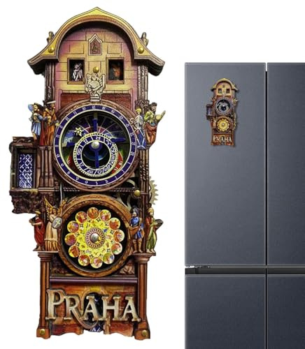 Kühlschrankmagnete, Prag, Astronomische Uhr, dekorativer Mini-Magnet, Souvenir, Geschenk, 3D von Prag, Wahrzeichen für Kühlschrank, Küche, Kühlschrankmagnete mit der Prager Astronomischen Uhr dienen