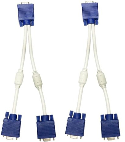 BESPORTBLE 2 Piezas Cable De Vídeo Vga Divisor De Dispositivo Duplicador De Pantalla Adaptador para LCD y TV Amplificador De Vídeo Cable Vga para Monitor