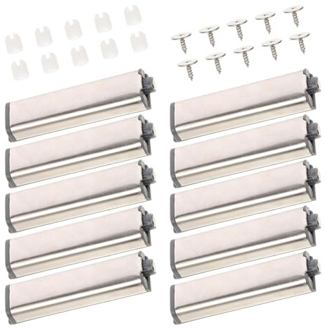COLLBATH 10 Stück Teiliges Magnetische Türdämpfer aus Edelstahl und Abs Verschleißfest Stoßfest Push to open Türverriegelungen für Schränke Kleiderschränke Grifflose Türen Einfach
