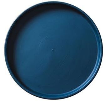 Plat de plantes de base en céramique, salon balcon pot de fleurs bac d'égouttement tabouret rond réutilisable (bleu petit)