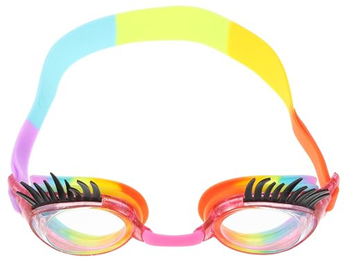 ifundom Lunettes de Natation Garçon Fille Anti buée Étanches avec Cils Cartoon Colorés Lunettes Piscine Garçon Fille Confortables et Anti fuite pour