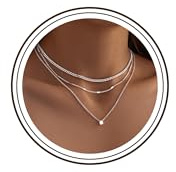 Meteorstarry 3 PCS Layering Silberkette/14K Gold Halskette mit Zirkonia Anhänger,Wasserfester Halsreif Schmuck Set Personalisierte Kleine Geschenke für Frauen Freundin Geburtstag