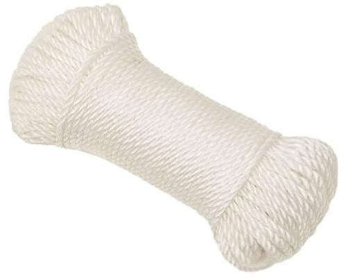 Mokuyard Corde de Travail Blanche 6mm 25m Polypropylène Multi-fonctionnel Quai Ligne Corde pour Bateau, Yachting, Camping et Pêche Sports Voile Randonnée