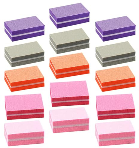 MERRYHAPY Set 50 Lime per Unghie Curve in Spugna Alta Elasticità Lima per Lucidare Unghie in Gel e Acriliche Strumenti Manicure Portatili per Pedicure Art da Donna Colori Assortiti
