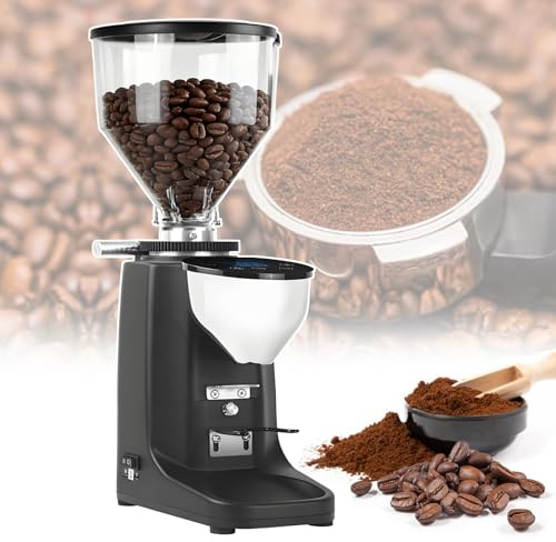 HCAUYNN Moulin à café électrique à meule, 19 Niveaux de mouture précis avec écran Tactile, Moulin à Grains pour Espresso, pour Expresso, cafetière française, Machines à café Filtre Black