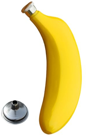 Flasque en forme de banane – Bouteille de poche de 150 ml | Récipient décoratif en acier inoxydable pour whisky, vodka, brandy, rhum, voyage, fêtes
