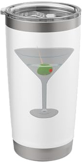 Martini Glass Olive Party Costume Stainless Steel Insulated Tumbler