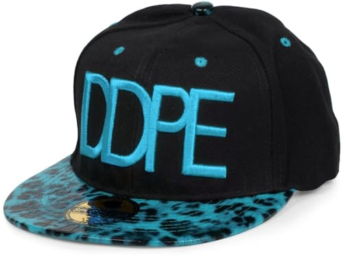 styleBREAKER Snapback Cap DDPE im Leo Design mit Schlangen Prägung, Baseball Cap, verstellbar, Unisex 04023034, Farbe:Schwarz-Türkis