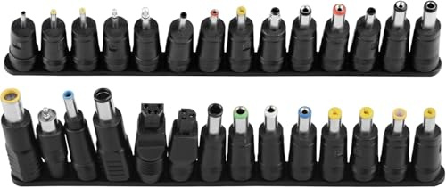 Vakki 28 Stück x Universal Netzteil Adapter 5.5x2.1mm AC DC Stecker Set für Laptops und Notebooks, Schwarz