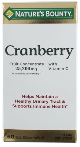 Nature's Bounty Cranberry Dietary Supplement 60 Soft Gels (Pack of 2)
