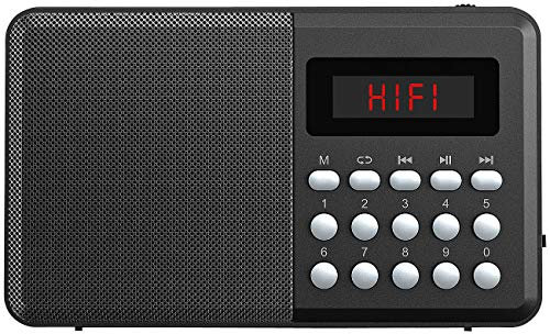 auvisio USB Radio: FM-Taschenradio, Bluetooth, MP3-Player, Display, USB, microSD & Akku (Radio mit Stromversorgung, Mini Bluetooth, Batterie)