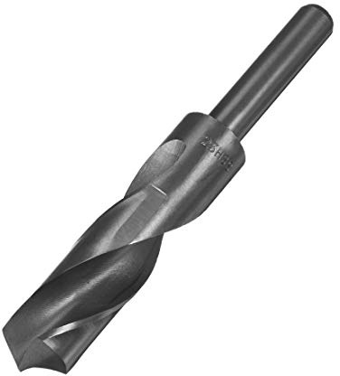 sourcing map Reduced Shank Drill Bit 23mm Black Nitride Coated with 1/2 Inch Straight Shank, High Speed Steel HSS 9341 Twist Drill Bit for Stainless Steel Alloy Metal Plastic