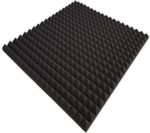 Mail2Mail Akustikschaumstoff, Pyramiden Akustik, Dämmung (99 x 99 x 3 cm, Anthrazit/Schwarz)