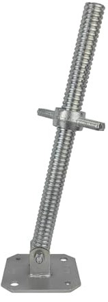 GeZu Impex Martinetto a Vite Girevole per Ponteggi 38 x 800 mm Zincato Elettricamente Regolabile in Altezza Vite di Livellamento per Base