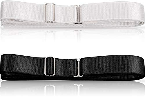 Satinior 2 Stück Elastische Hemdhalter Hemdstreben, Schwarz, Weiß | Verstellbare Elastische Hemdhalter, Hemdstreben, Für Gürtel und Unterwäsche, Schwarz und Weiß