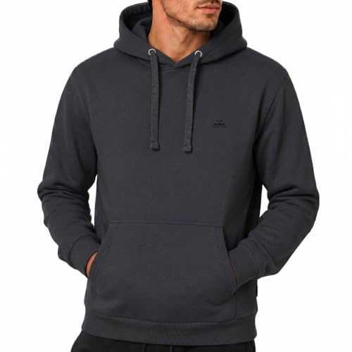 Iron Mountain Sweat à Capuche Homme Fleece – Hoodie Coton Léger Chaud avec Poche Kangourou, Sweatshirt Workwear pour Sport, Travail et Usage Quotidien (Anthracite chiné, 4XL)