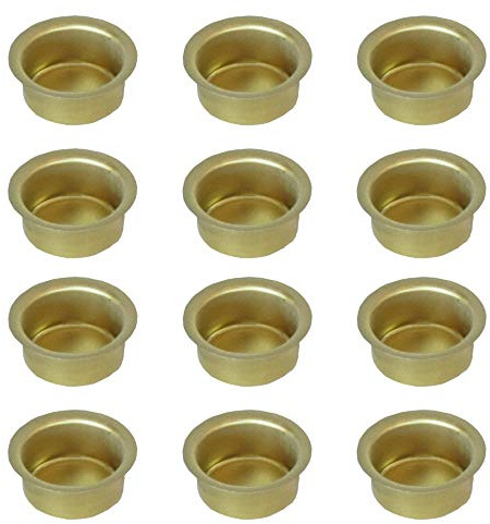 Auswahl Größe - Kerzentülle Kerzeneinsatz Kerzenhalter aus Metall, für Baumkerzen, Puppenkerzen, Pyramidenkerzen Tafelkerzen und Teelichter - Hier: 12 Stück Tülle 17 mm