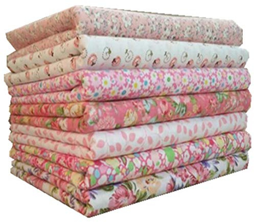 7 Stück Stoffe zum Nähen,DIY Stoffreste Baumwolle,Baumwollstoff Patchwork Stoffpaket für Kleidung, Bettwäsche, Vorhänge, Puppen, Handtaschen (Rosa, 50 * 50cm)