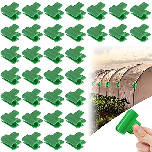 35 Pezzi Clip per Serra, Clip per Pellicola per Serra, Clip per Piante, Morsetti per Serra, Copertura Fila Film Serra, Clip per Telaio per Tunnel Rete in Plastica, per Serre, Telaio, Rifugi (Verde)