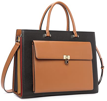 CLUCI Aktentasche für Damen, Ölwachs-Leder, Vintage, 39,6 cm (15,6 Zoll), Laptop-Umhängetasche