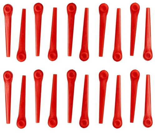 vhbw 20x Ersatz-Messer kompatibel mit Gardena AccuCut 2417-20, 2417, 400Li 8840, 400Li 8840-20 Rasentrimmer - Ersatzklinge Orange, Kunststoff