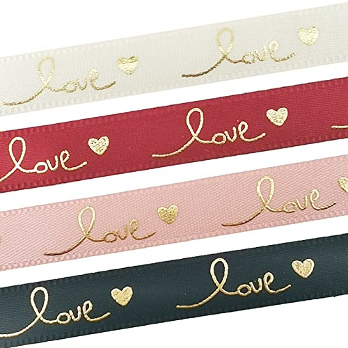 Personalisiertes Satinband mit persönlichen Namen, bedrucktes Seidenband für Bäckerei, Blumenladen, personalisierte Bänder für Konfekt (10 mm Band, 90 m)